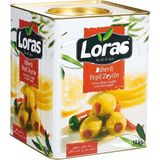 Loras Biber Dolgulu Yeşil Zeytin Teneke 10.000 gr (291-320) - 10 kg