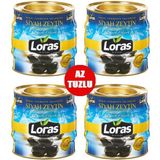 Loras Gemlik Siyah Zeytin Teneke Mega 1400 gr 4'lü - 1,4 kg