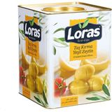 Loras Kırma Kalamata Yeşil Zeytin Teneke 10.000 gr (70 - 100) - 10 kg