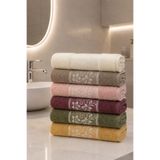 Lorateks AVELİS | 6 Adet 50*90 cm Kutulu Desenli Havlu Seti | Havlu | Havlu Takımı | El Yüz Havlusu | Çeyizlik Havlu
