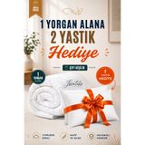 Lorateks Jazzy | Çift Kişilik Yorgan | 1 Yorgan + 2 Yastık Hediyeli | Ultra Yumuşak | 4 Mevsim Konforlu Uyku Seti | 195 x 215 cm - 50 x 70 cm