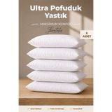 Lorateks Relax | 5'li Silikon Elyaf Dolgulu Yastık Set | 800 gr | Ultra Yumuşak | Dolgun | 50x70 cm - 5 adet Yastık