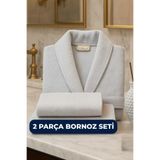 Lorateks VALS 2'li Havlu Bornoz Seti | Havlu Seti | Çeyizlik Havlu Bornoz