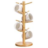 Lorbro 8 Kancalı Kahve Kupası Ağacı, Kupa Ağacı Standı, Bambu Kahve Fincanı Tutacağı, Mutfak Standı Ağacı, Kahve Aksesuarları Dekor ve Mutfak Organizatör Depolama Standı, Mutfak Standı