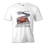Lord T-Shirt Araba Yarış Beyaz Erkek T-Shirt