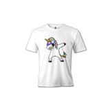Lord T-Shirt Beyaz Unicorn Rainbow Erkek T-shirt