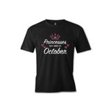 Lord T-Shirt ES-1389 Siyah Princess Born İn October Heart Erkek T-shirt