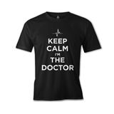Lord T-Shirt ES-1522 Keep Calm I Am The Doctor Siyah Erkek T-Shirt