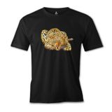 Lord T-Shirt ES-1555 Kaplan Look Siyah Erkek T-Shirt