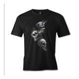 Lord T-Shirt ES-797 Siyah Smoky Heads Erkek T-shirt