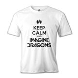 Lord T-Shirt Imagine Dragons - Keep Calm Beyaz Erkek T-shirt