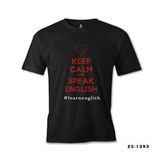 Lord T-Shirt Keep Calm and Speak English Siyah Erkek T-shirt