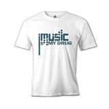 Lord T-Shirt Music İs My Drug Logo Beyaz Erkek T-Shirt