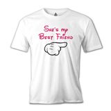 Lord T-Shirt She's my Best Friend 1 Beyaz Erkek T-shirt