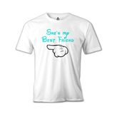 Lord T-Shirt She's my Best Friend 2 Beyaz Erkek T-shirt