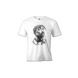 Lord T-Shirt Tupac Shakur Bandana Beyaz Erkek T-Shirt