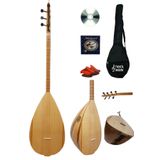 Lore Kısa Sap Bağlama Saz Maxi Set (Su Geçirmez Kılıf + Eğitim CD + Yedek Tel + Mızrap) Çift Ses Çıkışlı Yeni Başlayanlara Özel Profesyonel Set