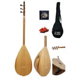 Lore Kısa Sap Bağlama Saz Midi Set (Su Geçirmez Kılıf + Yedek Tel + Mızrap) Çift Ses Çıkışlı Yeni Başlayanlara Özel Profesyonel Set