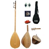 Lore Uzun Sap Bağlama Saz Maxi Set (Su Geçirmez Kılıf + Eğitim CD + Yedek Tel + Mızrap) Çift Ses Çıkışlı Yeni Başlayanlara Özel Profesyonel Set