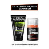 L'Oreal Paris Cilt Kusurları Karşıtı Erkek Bakım Seti - Yüz Yıkama Jeli 100ml + Günlük Nemlendirici Krem 50ml