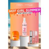 L'Oreal Paris Dewy Beach Look Seti: Güneş Kremi, Saç Spreyi, Kaş Sabitleyici, Likit Allık, Gloss