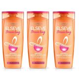 Loreal Paris Elseve Dream Long 3x360 ml Onarıcı Bakım Şampuanı + Siyah Masaj Şampuan Fırçası