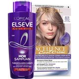 Loreal Paris Excellence Cool Creme 8.11 Elseve Mor Şampuan Seti