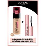 L'Oreal Paris Infaillible 32H Fresh Wear C Vitaminli Fondöten 125 Natural Beige + Mini Paradise Maskara 4.7 ML