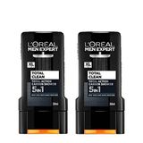 L'Oreal Paris Men Expert Total Clean 5'i 1 Arada Kömürlü 2x300 ml Duş Jeli