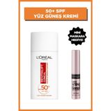 L'Oreal Paris Revitalift Clinical C Vitamini 50+ SPF UV Yüz Güneş Kremi & Maybelline Mini Lash Sensational Maskara