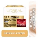 Loreal Paris Yaş Uzmanı 45+ Kırışıklık Karşıtı Sıkılaştırıcı Gece Kremi 50 ml