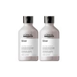 Loreal Professionnel Paris Serie Expert Silver Çok Açık Sarı, Gri ve Beyaz Saçlar için Renk Dengeleyici Mor Şampuan 2 Adet
