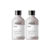 Loreal Professionnel Paris Serie Expert Silver Çok Açık Sarı, Gri ve Beyaz Saçlar için Renk Dengeleyici Mor Şampuan 2 Adet