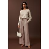 Loreen Kadın Beli Lastikli Bağlamalı Bol Pantolon - 20646PNT - CAMEL