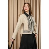 Loreen Kadın Nakış Detaylı Kısa Ceket 20719 - Siyah