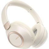 LORELEI B-C6 Kablosuz Kulak Üstü Kulaklık, 50H Çalma Süresi Katlanabilir Hafif Bluetooth Kulaklıklar, Derin Bas, Dahili Mikrofon, Hafızalı Köpük Kulaklık, Seyahat, Ev Ofis için (Bej Beyaz)