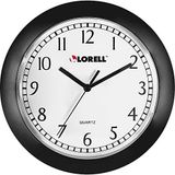 Lorell duvar saati ile Arap rakamları, 9 inç, kadran Beyaz/Siyah çerçeve