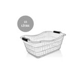 Loremp 25 Litre Şeffaf Taşıma ve Çamaşır Sepeti | Ergonomik Kulplu Çok Amaçlı Plastik Çamaşır Sele