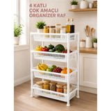 Loremp 4 Katlı Çok Amaçlı Sebzelik ve Organizer Raf - Standart - Renkli