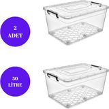 Loremp 50 Litre 2 Adet Saklama Kutusu - Standart - 001-Renkli