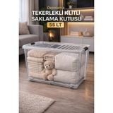 Loremp 55 Lt Saklama Kutusu Kilitli Tekerlekli Depolama Düzenleme - Standart - Renkli Beyaz
