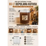 Loremp 65 Litre Kilitli Kapaklı Çok Amaçlı Saklama Kutusu – Mama, Bakliyat ve Deterjan Depolama Kabı - Renk - 001-Renkli