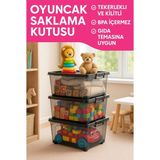Loremp 90 Lt Saklama Kutusu Kilitli Tekerlekli 3 Adet Düzenleyici - Standart - Renkli Beyaz