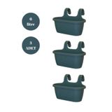 Loremp Askılı Balkon Saksısı Bahçe Saksısı Orta Boy Saksı 6 Litre 3 Adet 37x27x25