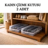 Loremp Kadın Çizme Saklama Kutusu 2 Adet - Standart - Renkli Beyaz
