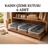 Loremp Kadın Çizme Saklama Kutusu 6 Adet - Standart - Renkli Beyaz