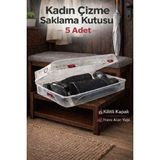 Loremp Kadın Çizme Saklama Kutusu – Kilitli Kapaklı, Hava Alan Şeffaf Çizme Kutusu 5 Adet - Standart - Renkli Beyaz