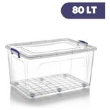 Loremp Tekerlekli Kilitli Saklama Kutusu 80 Litre Tekerlekli Saklama Kabı - 80 lt