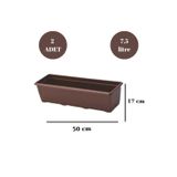 Loremp Uzun Balkon Saksısı Bahçe Saksısı Büyük Boy Dikdörtgen Saksı 7,5 Litre 2 Adet 17x50