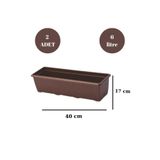 Loremp Uzun Balkon Saksısı Bahçe Saksısı Orta Boy Dikdörtgen Saksı 6 Litre 2 Adet 17x40